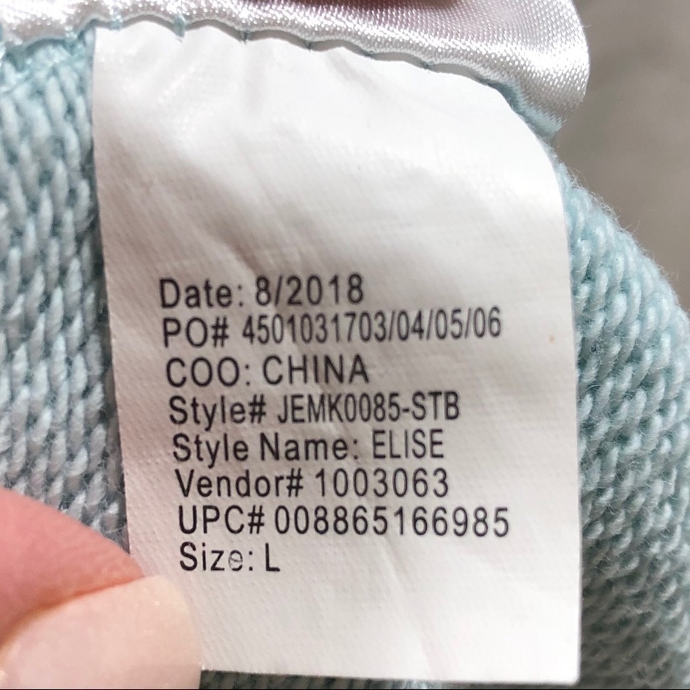 Ella Moss Elise Cropped Hoodie Sweatshirt Size Large Light Blue Activewear - Picture 8 of 9